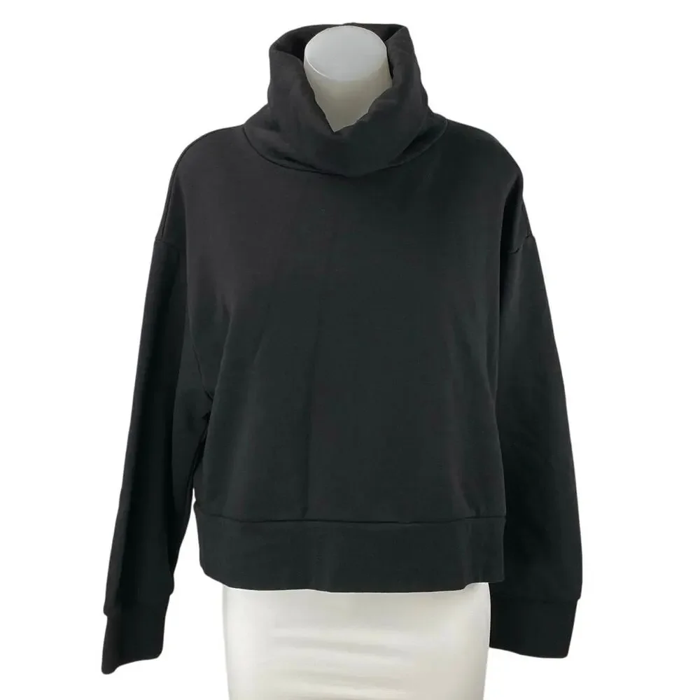 Zara Women's Black Turtleneck Long Sleeve Pullover Sweatshirt Sweater Top Size L